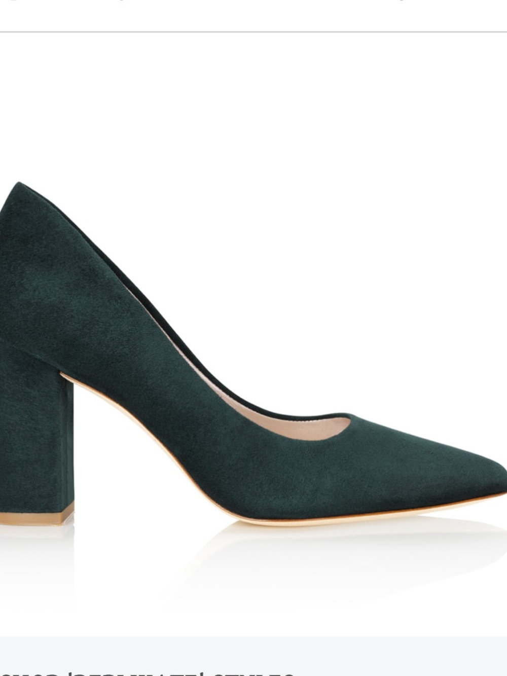 Emmy London 'Josie' Block Heel Pump in Greenery Suede Size 39